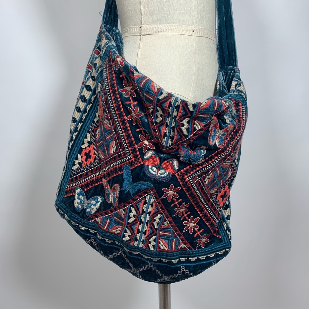 Johnny Was Velvet Embroidered Tote Bag - Picture 4 of 5